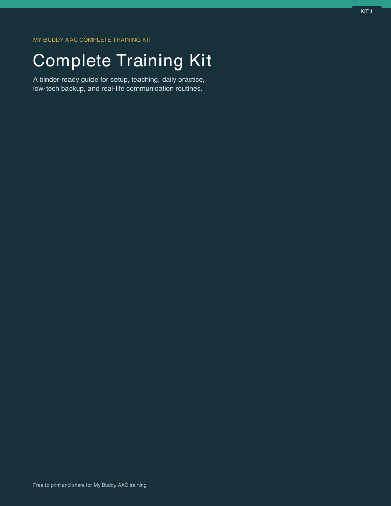 Cover of the complete My Buddy AAC training kit